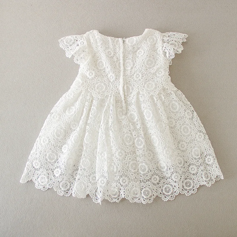 Newborn Baby Girl Baptism Dresses Party Wedding Girls Lace Flower Princess Dresses Infant Toddler 1 Year Birthday Clothes 3-24M