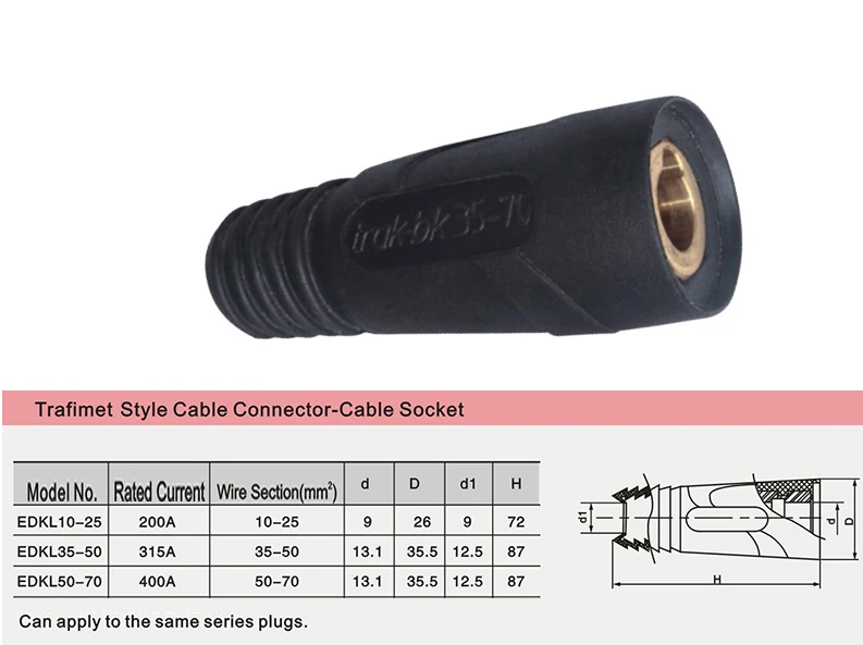 Welding Cable Joint Quick Connector Female DINSE-Style 200Amp-300Amp 35-50 SQ-MM 2pcs