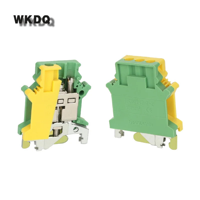 5Pcs USLKG16N USLKG16 Universal Screw Ground Modular Earth Plug Wire Electrical Connector DIN Rail Terminal Block USLKG 16N 16