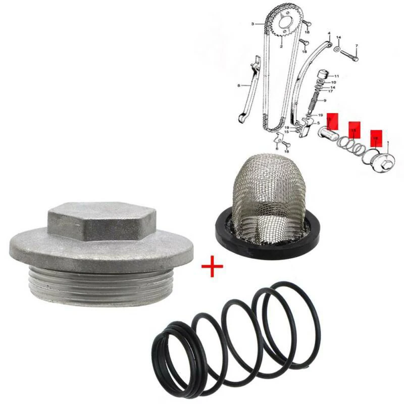 Pack of 3 For Honda ATC 185 185S 200 200E 200M ACT200S ACT200X OIL DRAIN PLUG SPRING SCREEN ATC Oil Strainer ATC185 ATC185S