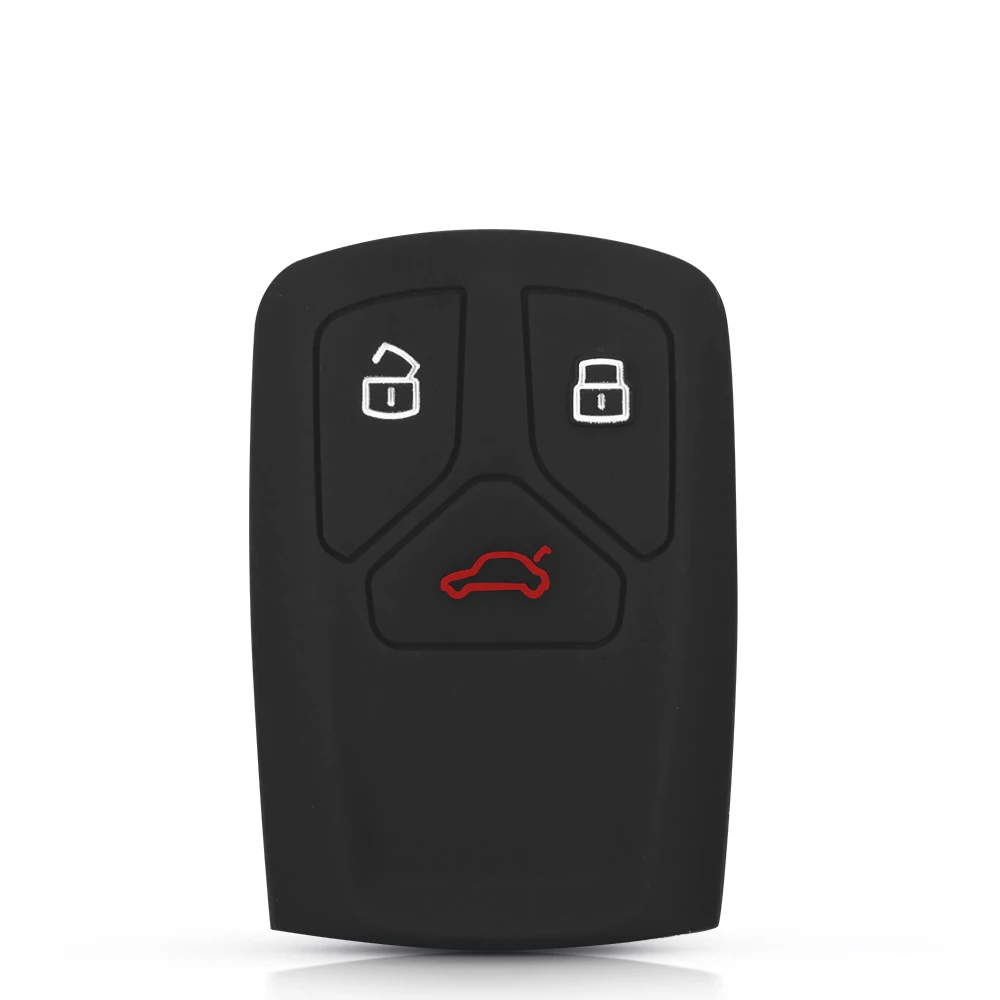 KEYYOU-غطاء مفتاح السيارة من المطاط والسيليكون ، ملحق السيارة ، بدون مفتاح ، لسلسلة مفاتيح Audi A4 allroad B9 Q5 Q7 TT TTS 2016 2017 2018