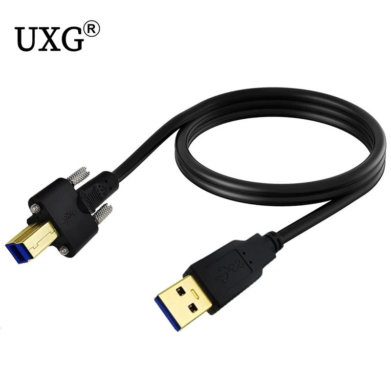 USB 3.0 Cable A Male to B Male with  M3 Screw Locking Used for Docking Station External Hard Drivers Scanner Printer etc  2m/3m