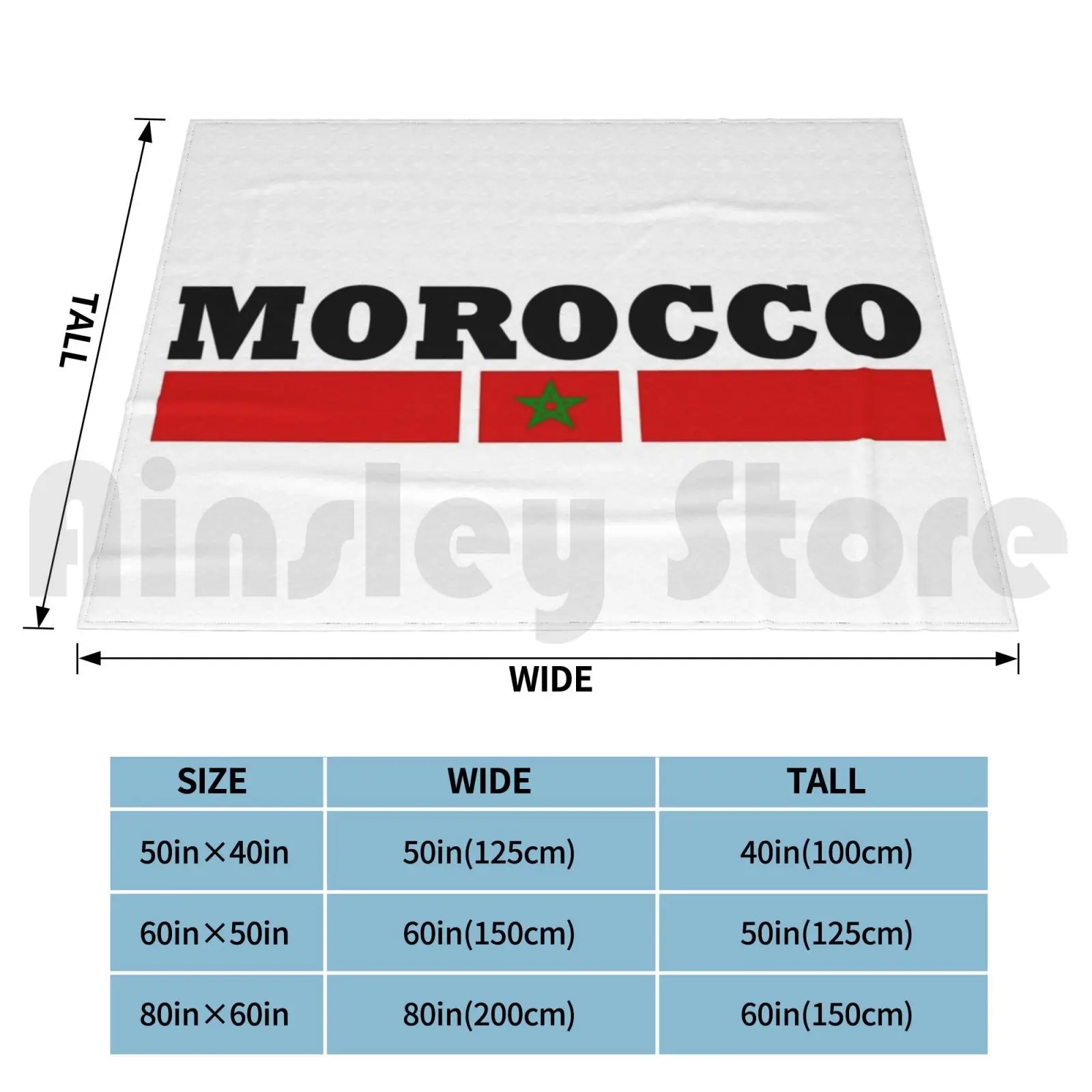 Morocco-Cool Morocco Flag Blanket Super Soft Warm Light Thin Milaino Heart Body Builder I Love Love Morocco Maroc