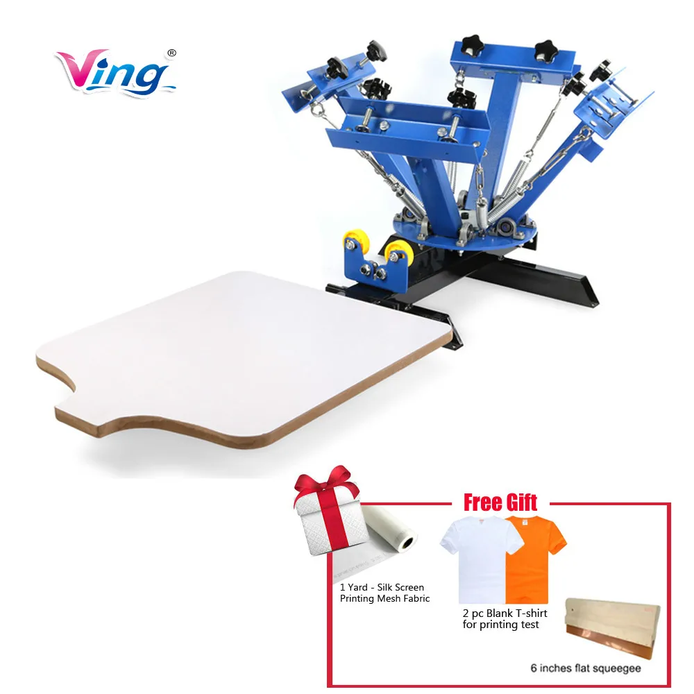 4 Color Screen Printing Press Machine Silk Screening Pressing DIY with 1 Station