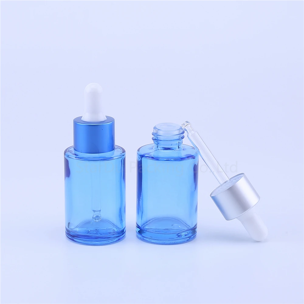 

200pcs 30ml Blue Glass Bottle With Dropper Essential Oil Bottle , Empty Perfume Bottles