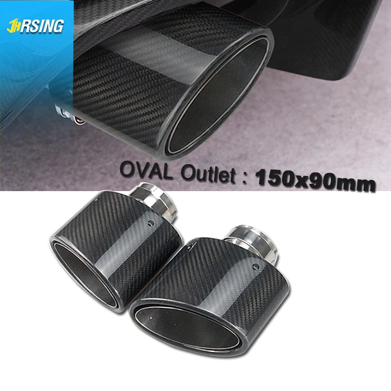 

1piece Oval Slant 3K Carbon Fiber Glossy Exhaust Tip for car muffler Pipe decoration modificate