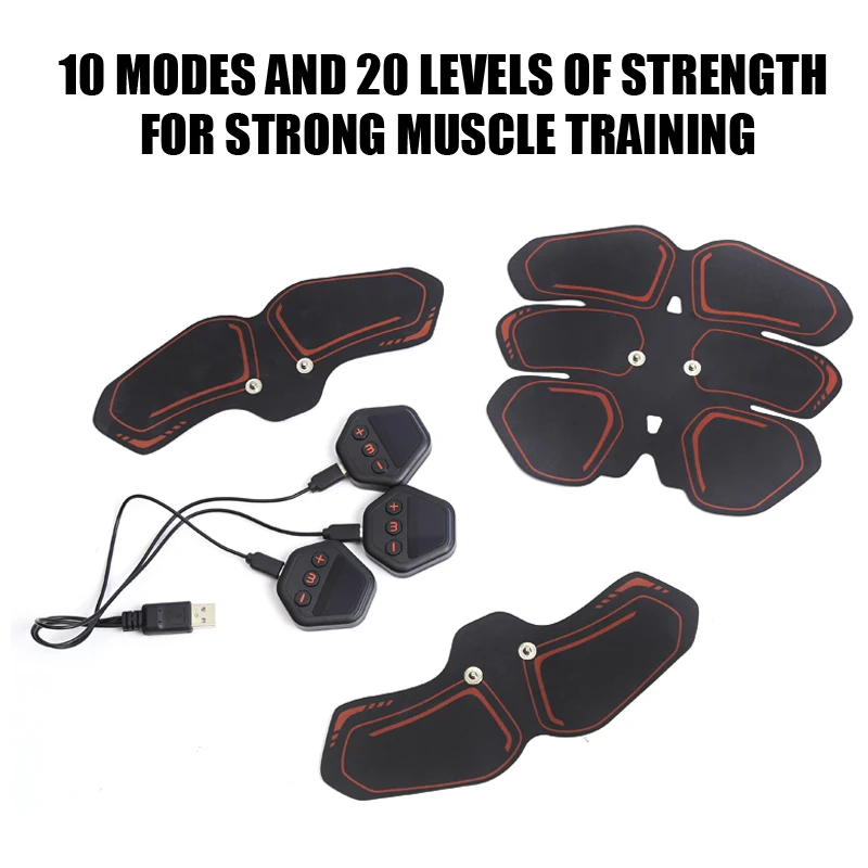 EMS Wireless Muscle Stimulator Trainer Smart USB Chargeable Muscle Weight Loss Stickers At Home Body Slimming Unisex Exercise