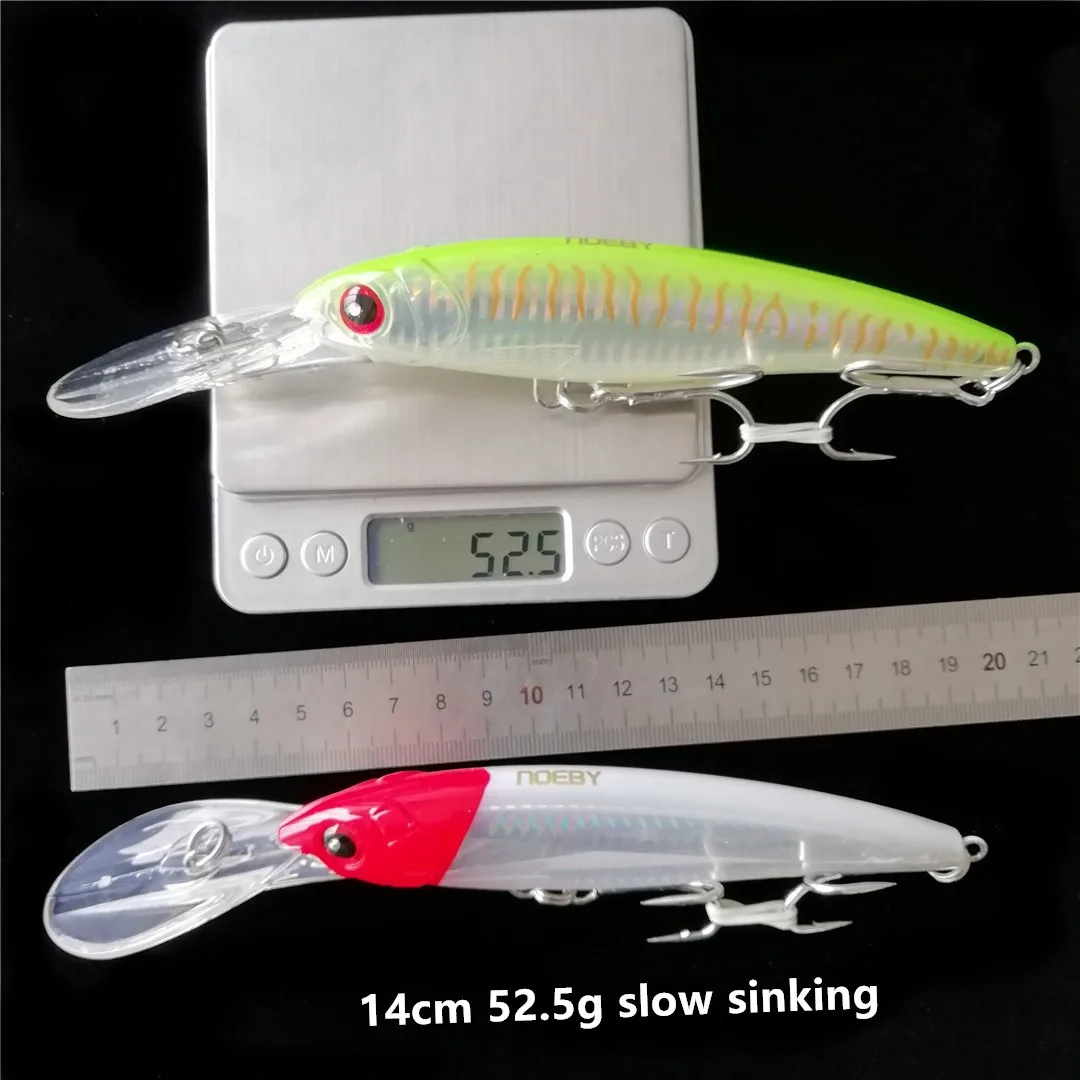 Noeby 4pcs 14cm/52g Long Casting Fishing Lure Hard Bait Wobblers Crankbaits Bass Pike Professional Minnow