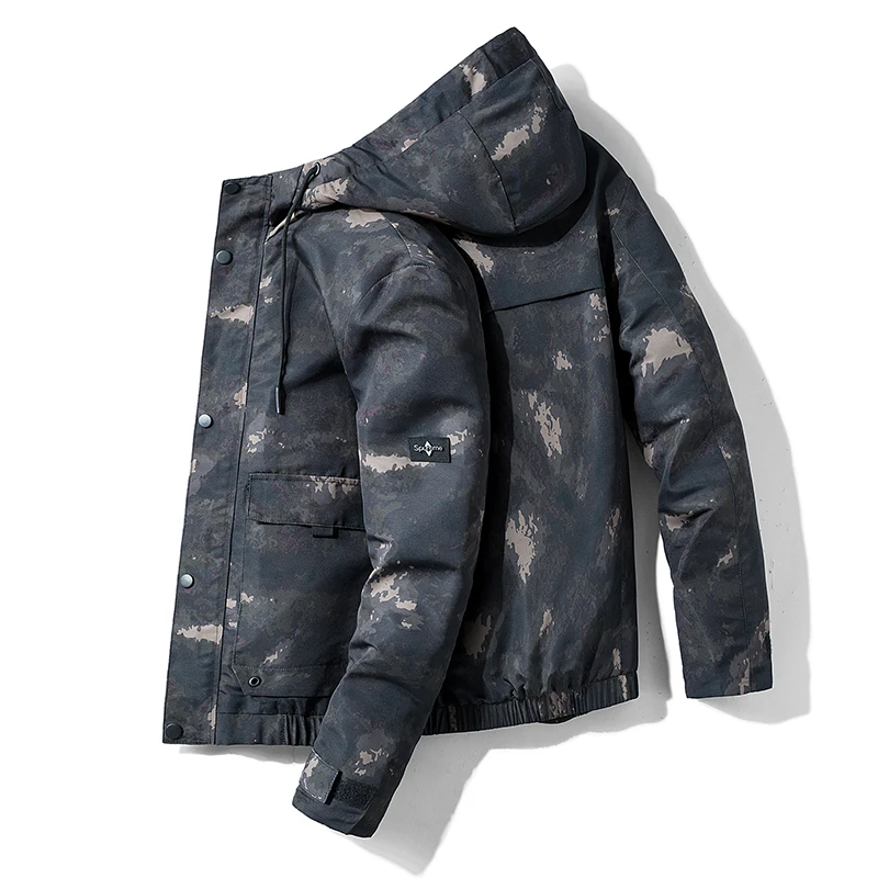 

Men's Jacket Camouflage Two-color Windproof Fashion Men's Coat Youth Tide Brand New Locomotive Casual Wear with Nood Zipper1912