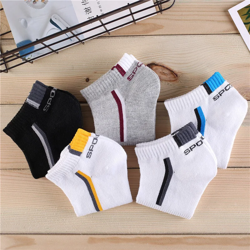 Urgot 10 Pieces=5 Pairs/lot Men Socks Breathable Short Socks Summer Cotton Sports Socks Absorb Sweat Ankle Socks Fashion Casual