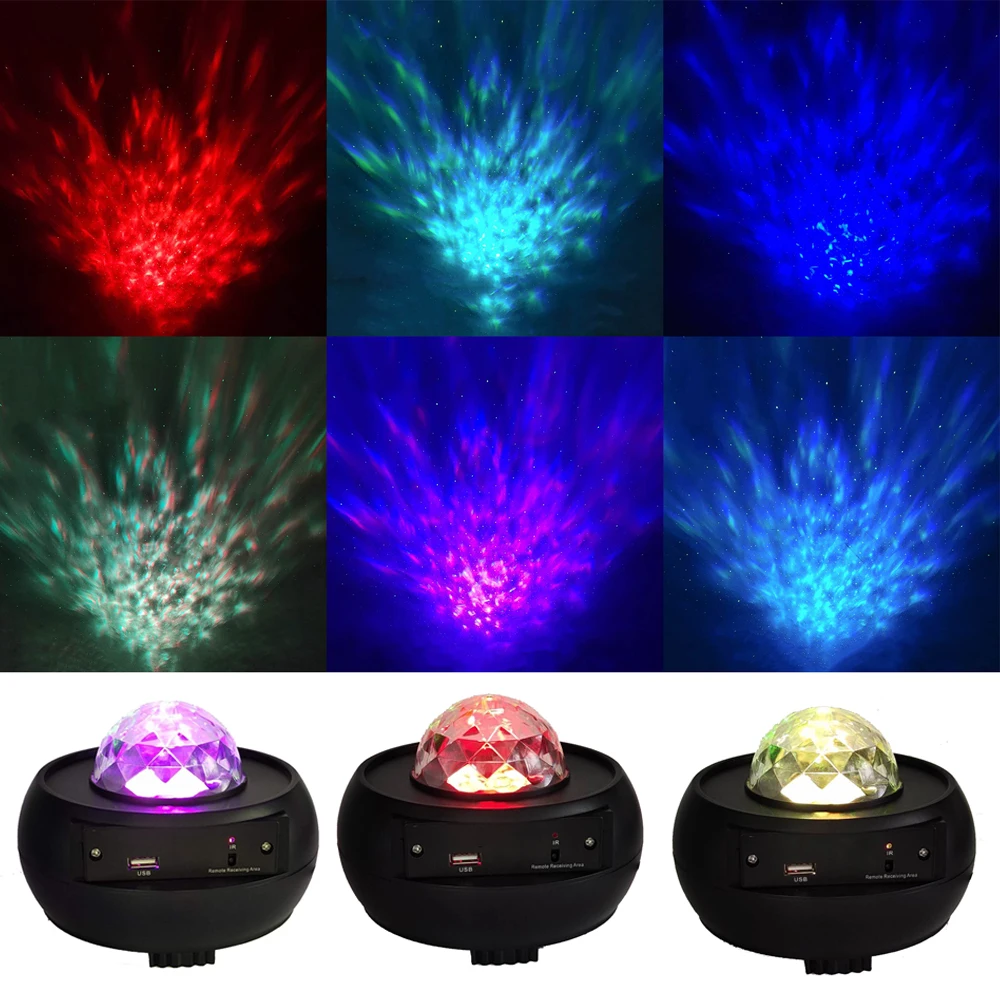 Colorful S-tarry Sky Projector BT USB Remote Control Music Player LED Night Light USB Charging Projection Lamp Kids Gift