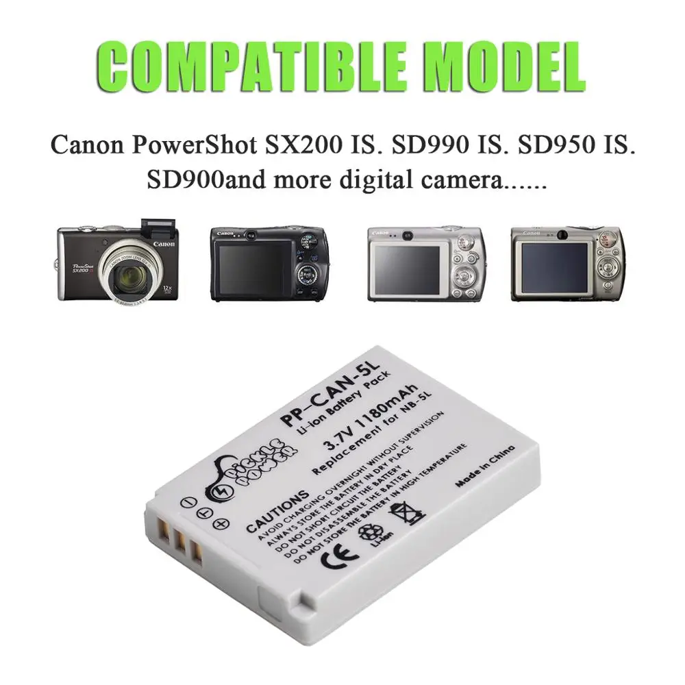 NB-5L Li-ion Battery NB5L LED Fast USB Charger For Canon PowerShot S100 S110 SD790IS SD850IS SD870IS SD880IS SD890IS SD970IS