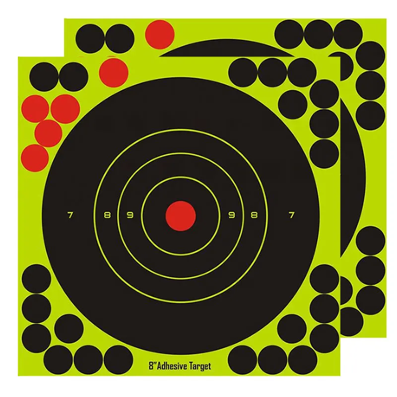 20pcs 8 Inch Adhesive Target Colorful Reactive Splatter Stickers Shoot Targets Air Rifle Gun Shooting Target Hunting Training