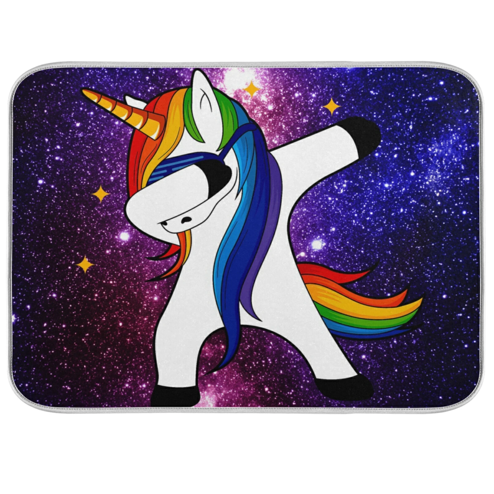 

Microfiber Kitchen Dish Drying Mat Creative Unicorn Placemat Non-slip Water Absorbent Tableware Pad Dish Mat Heat Resistant Mat