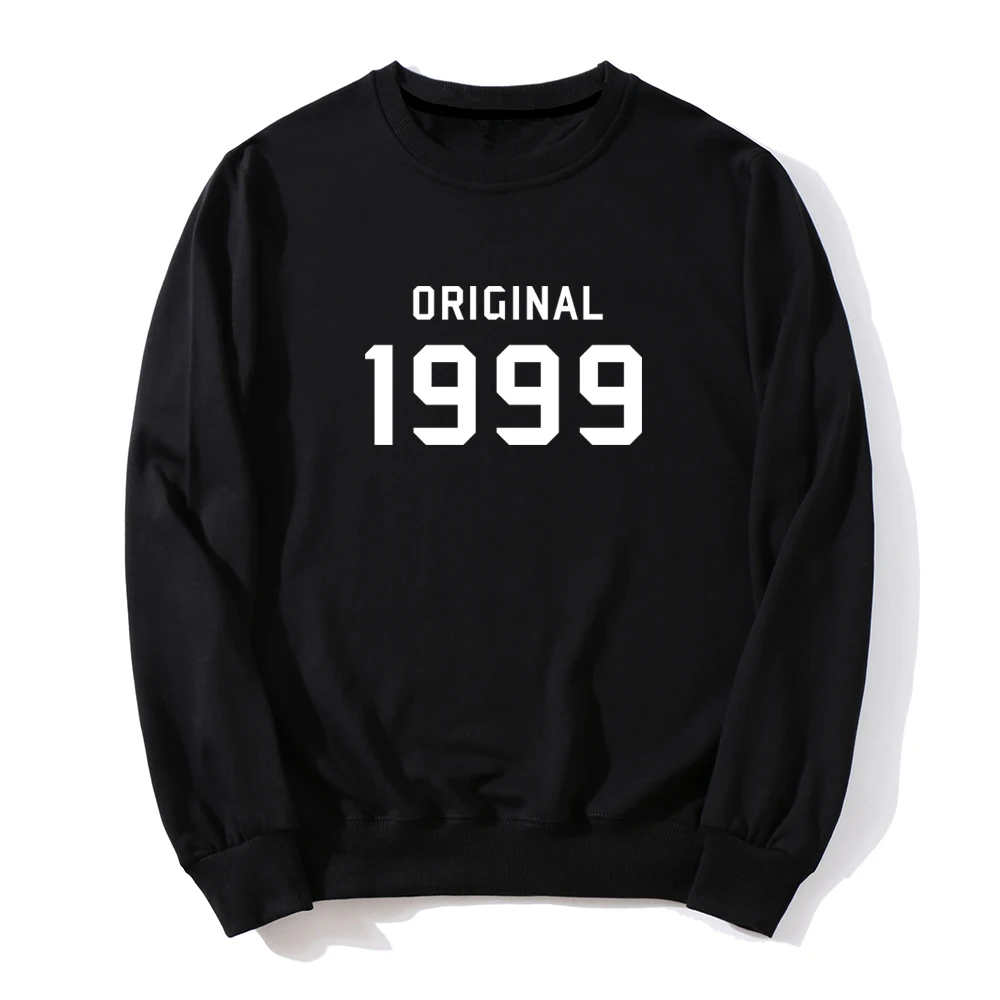 Original 1999 letter print cotton hoodies for girl boy gift 21st birthday fall winter casual pullovers hipster drop shipping