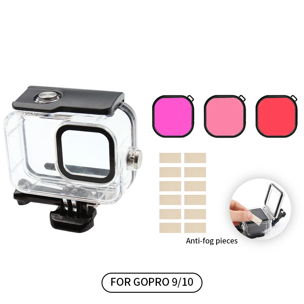 Custodia impermeabile da 60M custodia subacquea per Go Pro GoPro Hero 10 9 8 7 6 5 custodia protettiva nera accessorio per Action cam