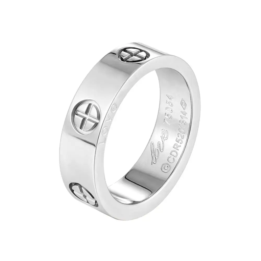 Fashion Cross Stainless Steel Men Women Ring Lover Couple Luxury Jewelry  Gold Color Wedding Party Gifts