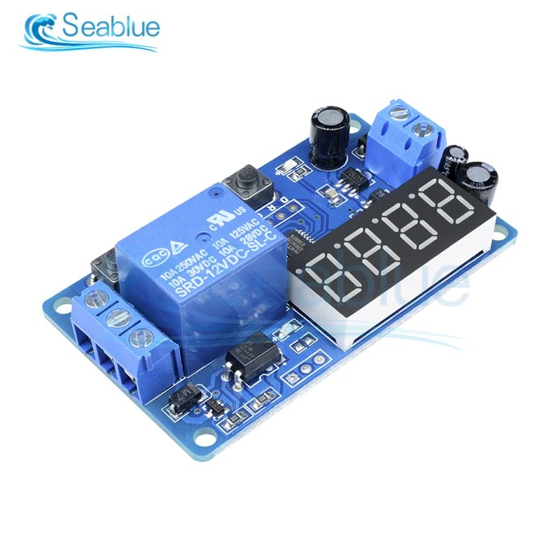 DC 12V LED Digital Time Delay Relay Module Countdown Timer Control Switch PLC Timing Relay Module Anti Reverse Voltage Regulator