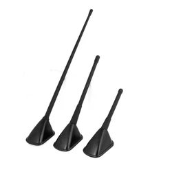 X Autohaux 3 In 1 Car Roof Decorative Antenna Black Plastic Self Adhesive Exterior FM AM Dummy Antenna Aerial For Car Automoblie