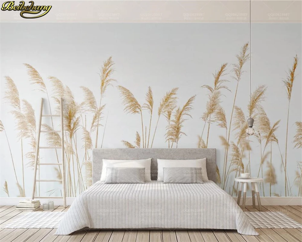 beibehang Custom photo 3d wallpaper small fresh reed Nordic minimalist modern minimalist TV background wall papel de parede