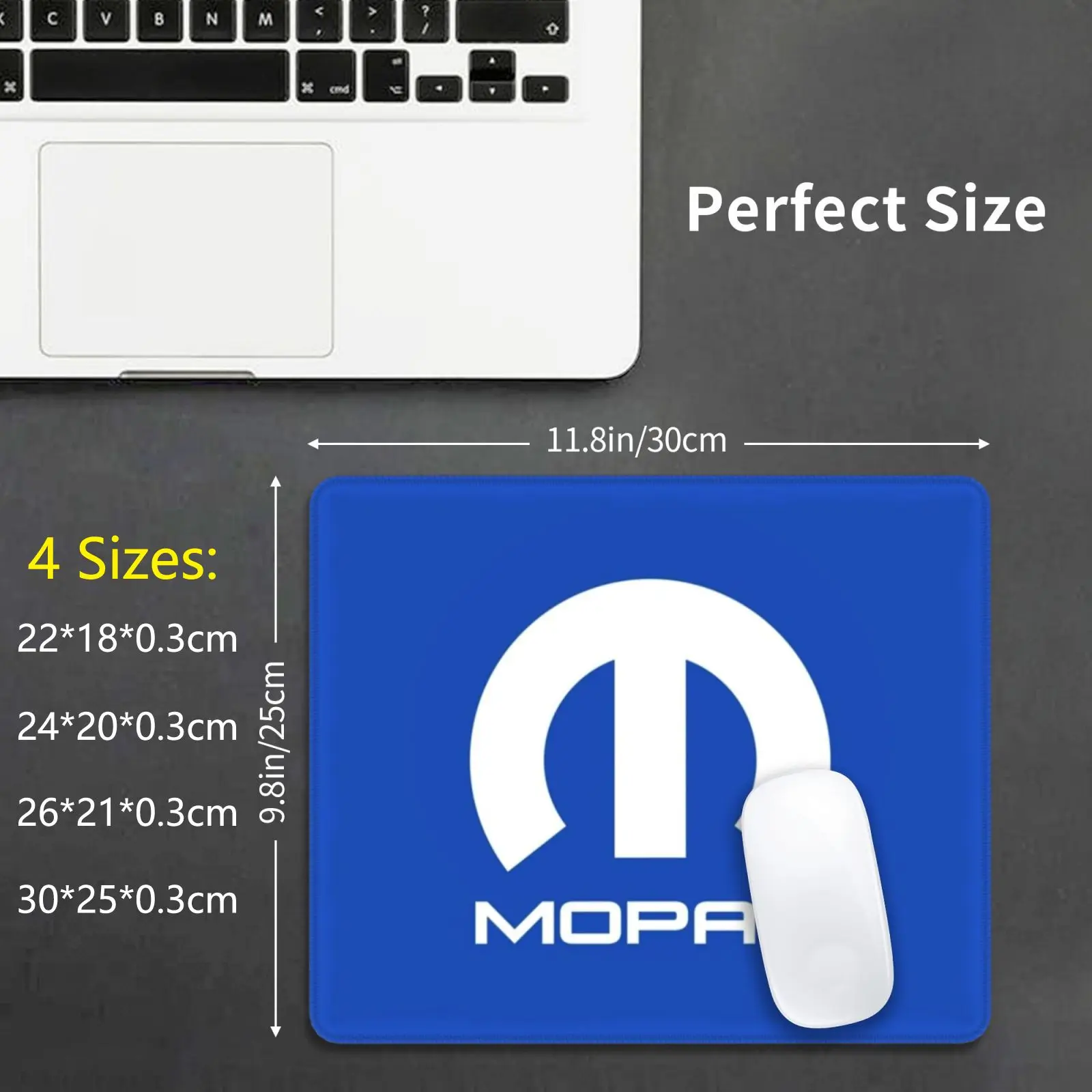 Mopar White Logo Fan Art Mouse Pad DIY Print Cushion Mopar Logo Symbol Parts Fiat Chrysler Muscle Car Cars