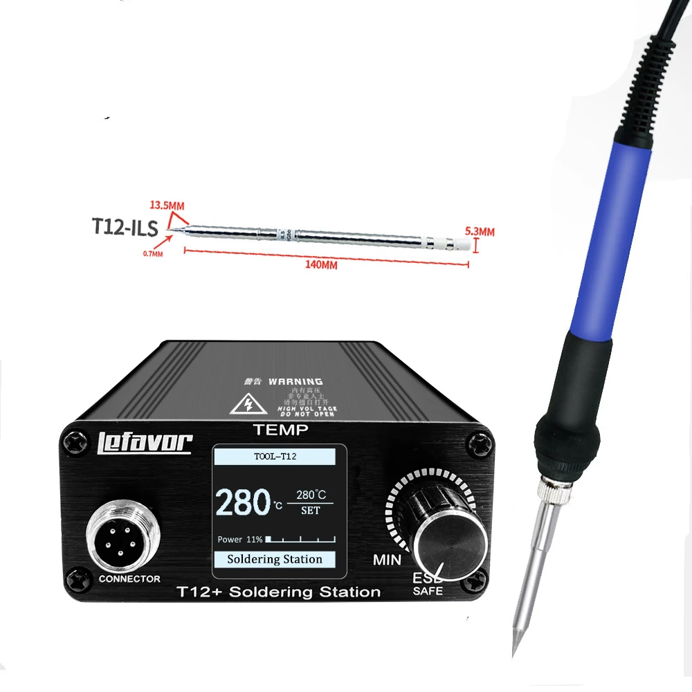 Ferro de solda digital t12 75w, pontas, estação de retrabalho, controle de temperatura ajustável, microcontrolador