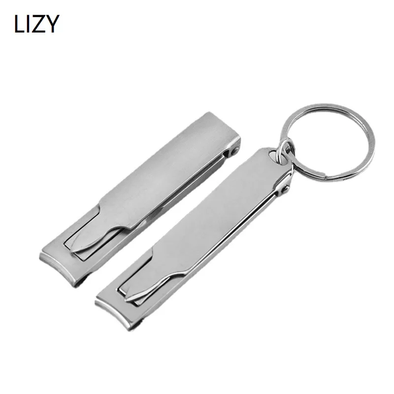 

LIZY Stainless Steel Super Thin Nail Clipper Cutter with Key Ring Portable Professional Manicure Trimmer Toenail Cutting Tools