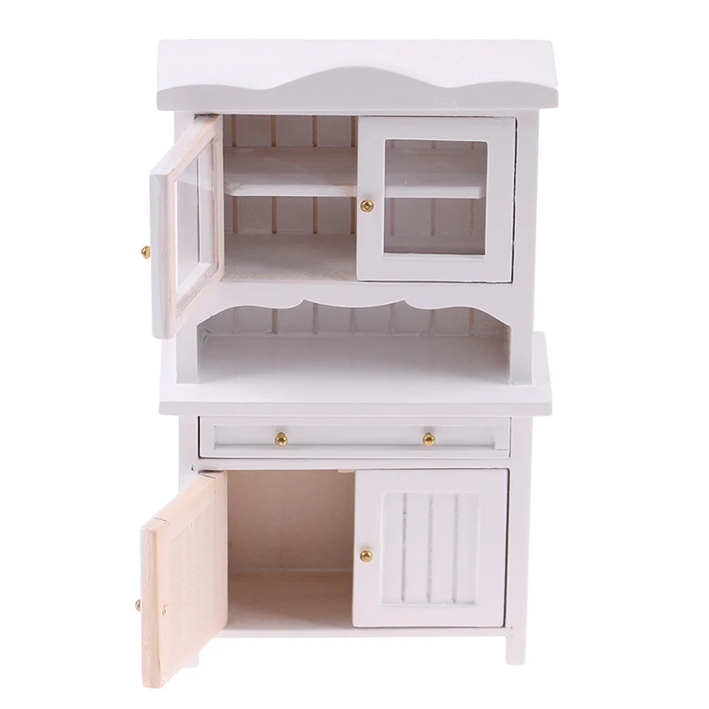 1Pcs 1:12 Dollhouse Miniature White Cabinet Doll House Kitchen Living Room Furniture Accessories