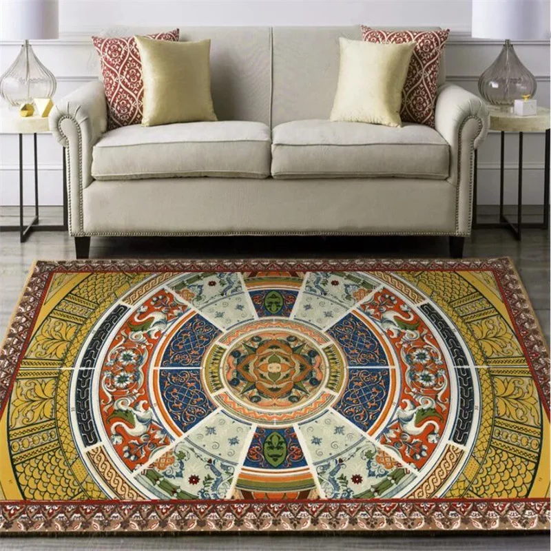 

Retro Persian 3D printing Carpets For Living Room Bedroom Large Area Rugs kitchen Non-slip Mat Antifouling Parlor Factory Supply