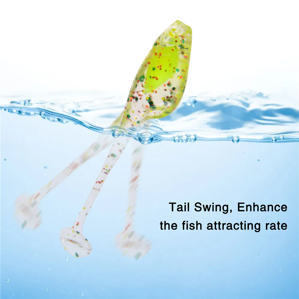 30Pcs Soft Silicone Luminous Floating Fishing Lure 5cm 1g Soft Artificial Bait Swimbaits Jigging Fishing Trout Lures