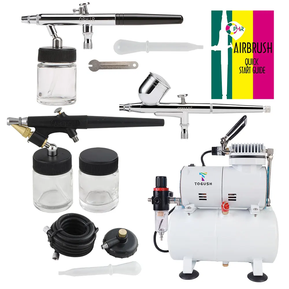 

Пистолет-распылитель с воздушным баком и компрессором, 0,3/0,35/0,8 мм, AC134 + 004A + 071 + 072