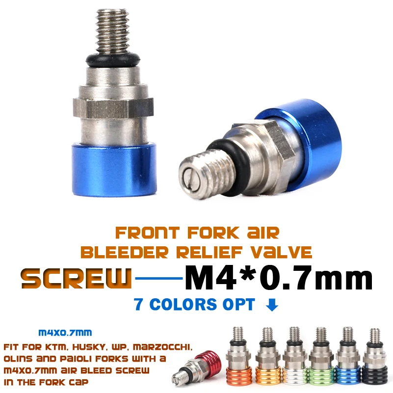 

M4x0.7MM Fork Air bleeder Relief Valve Use For EXC EXC-F250 SX350 SXF250 SXS 250 XC350 XCR XCW450 XCF XCRF MXC MX SMR WP