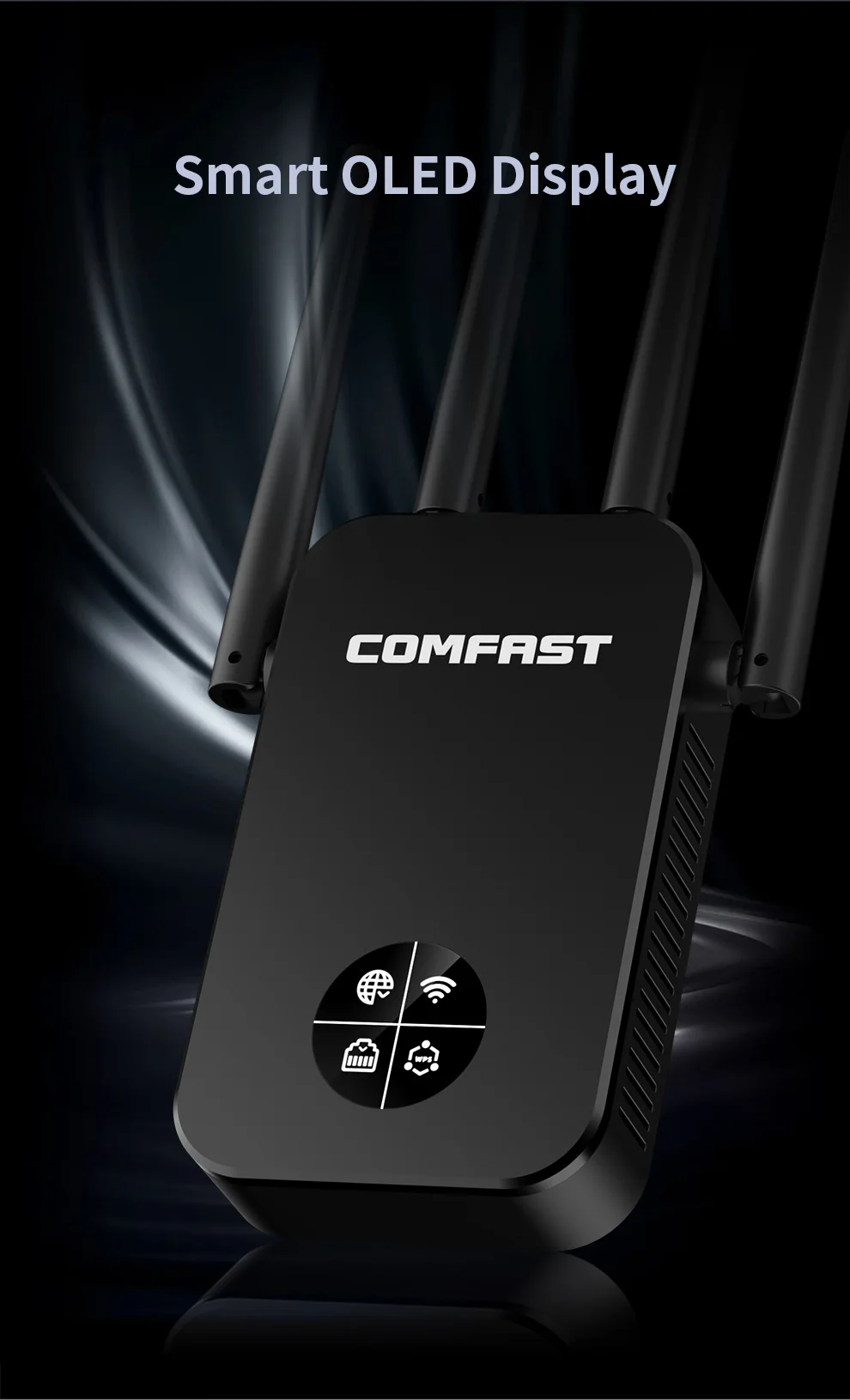 Imagem -06 - Comfast Wr761ac 1200m Banda Dupla Amplificador de Sinal Wi-fi Intensificador Repetidor sem Fio de Banda Dupla sem Fio Wi-fi Roteador 2.4g Mais 5ghz