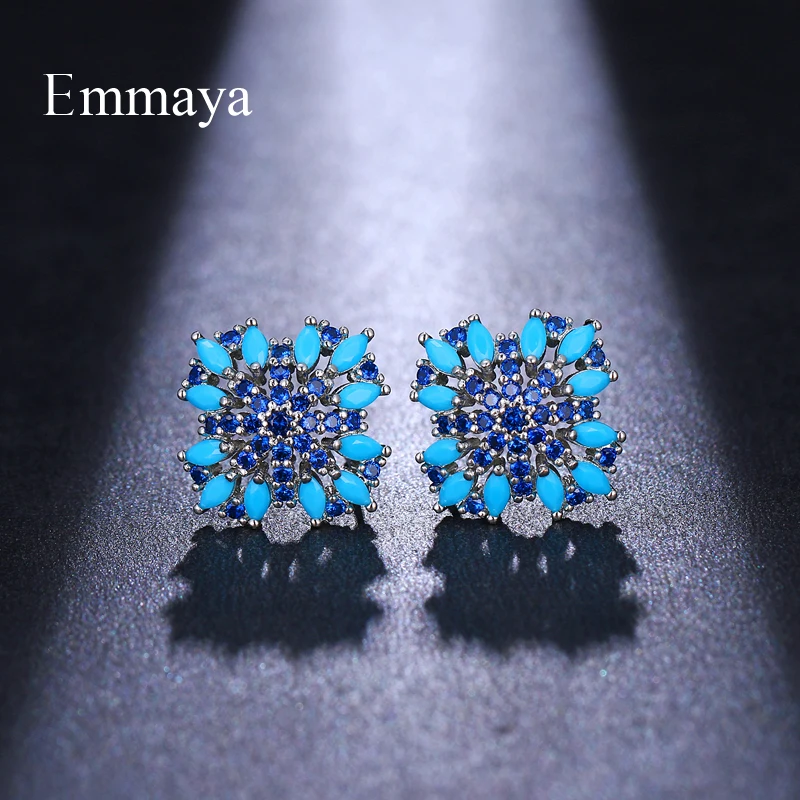 Emmaya Fashionable Geometry Radial Light Emitting Shape Stud Earring Imaginary Cubic Zircon For Women Decoration In Banquet