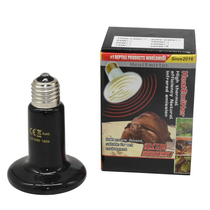 1pcs 25W-200W Heat lamps Pet Heater Snake Tortoises Lizard Hedgehog heating equipment Reptile supplies