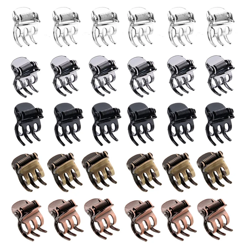 30pcs/lot high qulaity mini small black copper metal hair claws clips accessories for women girls