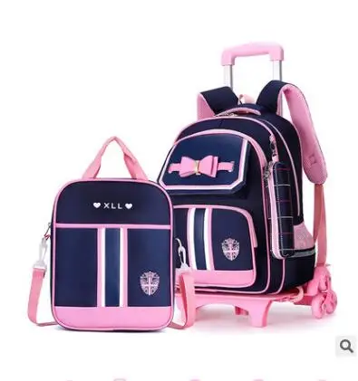 school trolley bag set Wheels School Rolling backpack Bag girls cart Trolley backpack kids trolley school wheeled Backpack bag