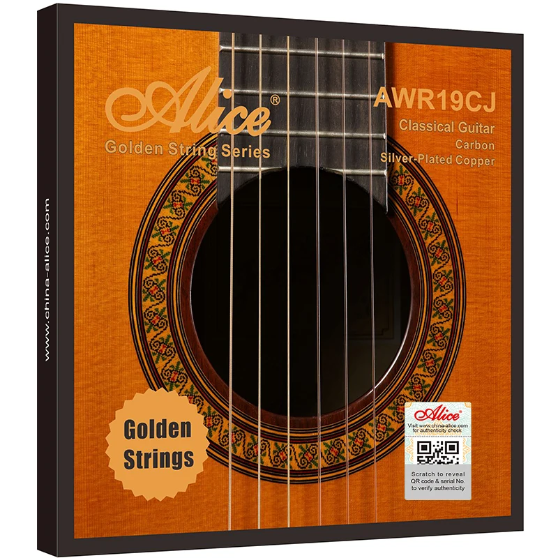 Guitar accessories Alice AWR19CJ Classical Guitar String Set Ti-Gold Color Carbon  Silver Plated Copper Winding