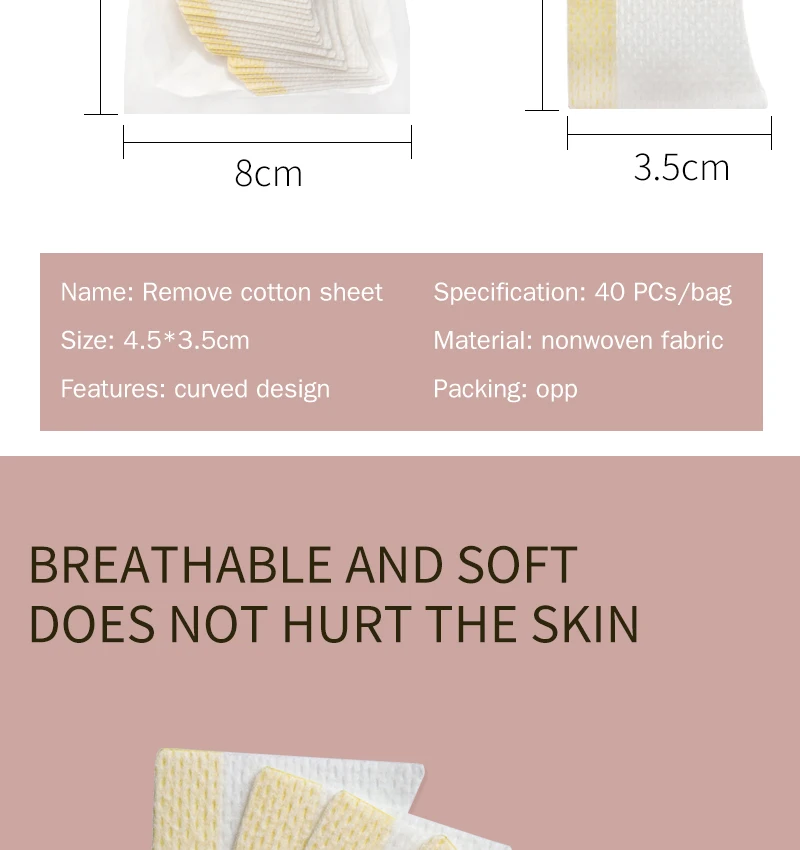 30/40Pcs Einweg Auge Pad Wimpern Verlängerung Patch Lash Verlängerung Baumwolle Papier Auge Aufkleber Tipps Wrap Make-Up-Tool schönheit Produkt – Detail 3