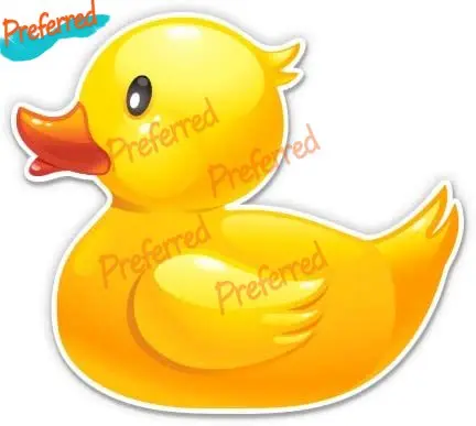 Cute Cartoon Express Rubber Duck Professional Vinyl Sticker - for Car Laptop I-Pad Phone Helmet Hard Hat - Waterproof Decal