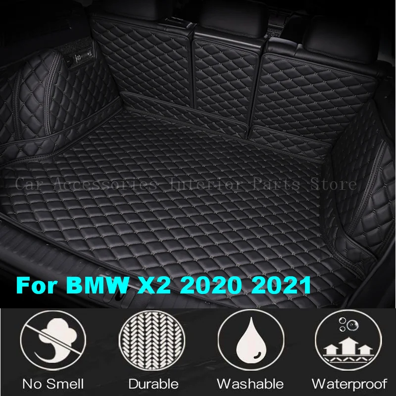 

Custom Car Trunk Mat For BMW X2 2020 2021 Auto Waterproof Interior Accessories Cargo box Leather protect Carpet