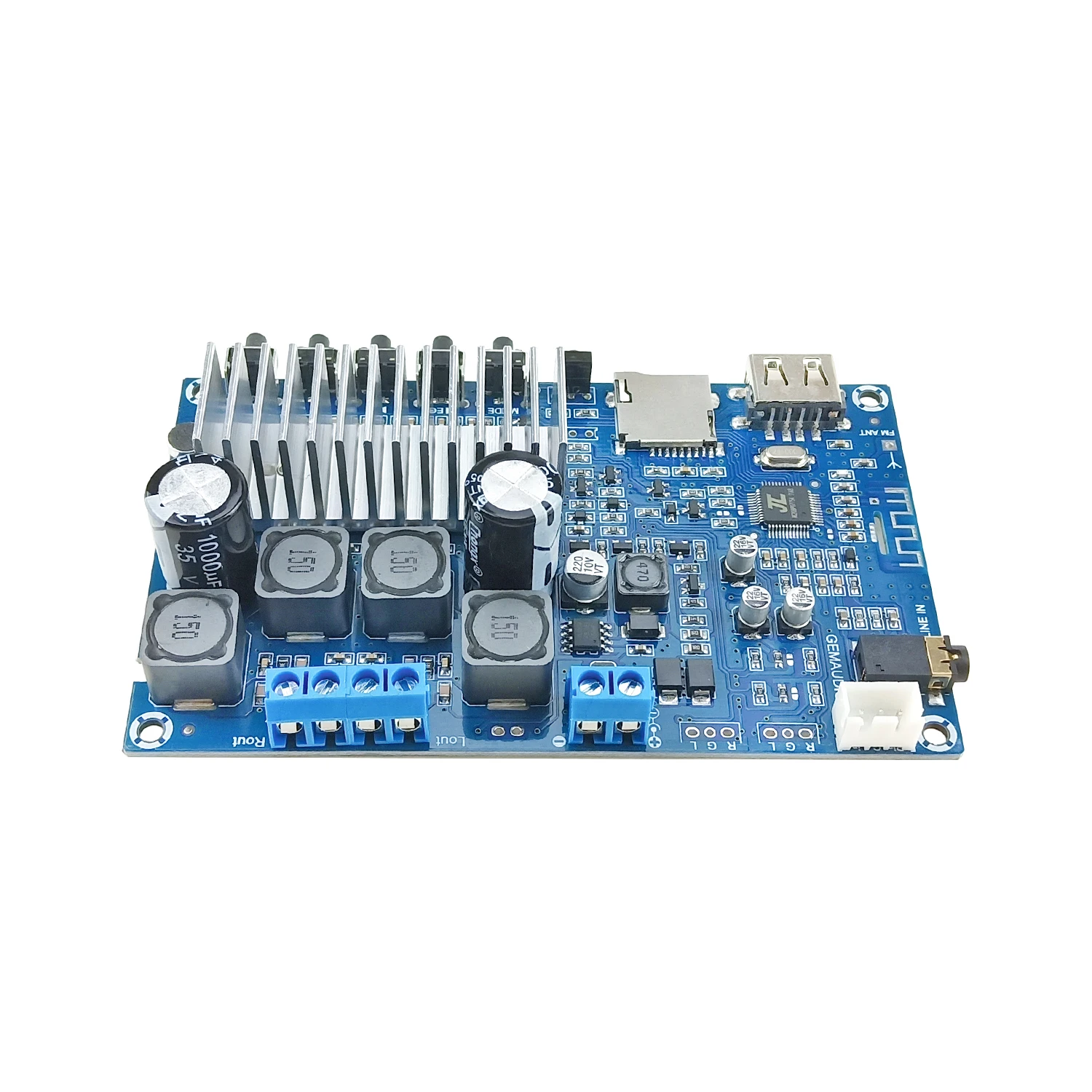 GHXAMP TPA3116 Bluetooth 5.0 amplifiers Board high power dual channel digital U disk TF card decoding FM radio 50W*2 Remote