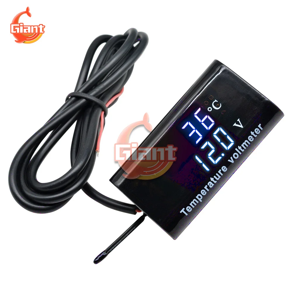 impermeavel temperatura digital voltimetro display led volt voltage meter tester barco e motocicleta dc 12v ipx6 028 01