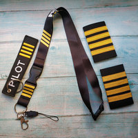 MiFaViPa 3 PCS Pilot Lanyards Epaulets Keychain Fashion Trinket Flight Crew Aviation Gift Key Chain AIRBUS Sleutelhanger