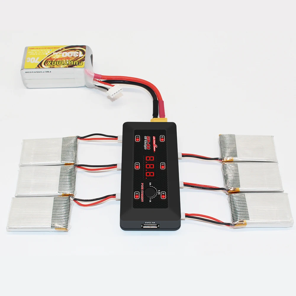 Ultra Power UP-S6 UP-S6AC 6x4.35W 3.7V 1S Lipo LiHv Battery Charger With Micro MX mCPX MICRO USB Racing Drone Rc Battery Charger