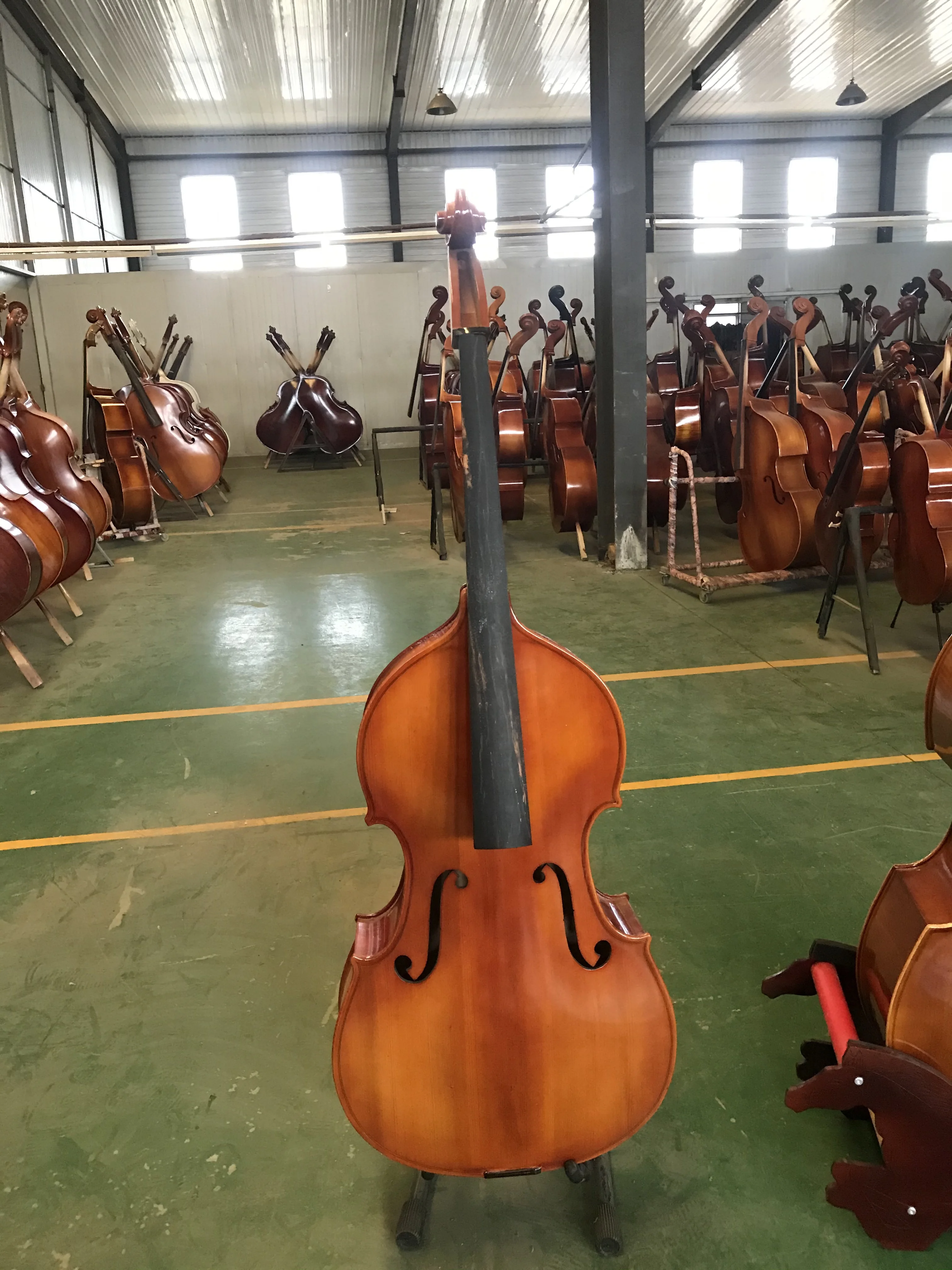 Solid Wood Upright Double Bass with All Accessories for Children, Hand Made, 4 Strings, 1/8 Upright