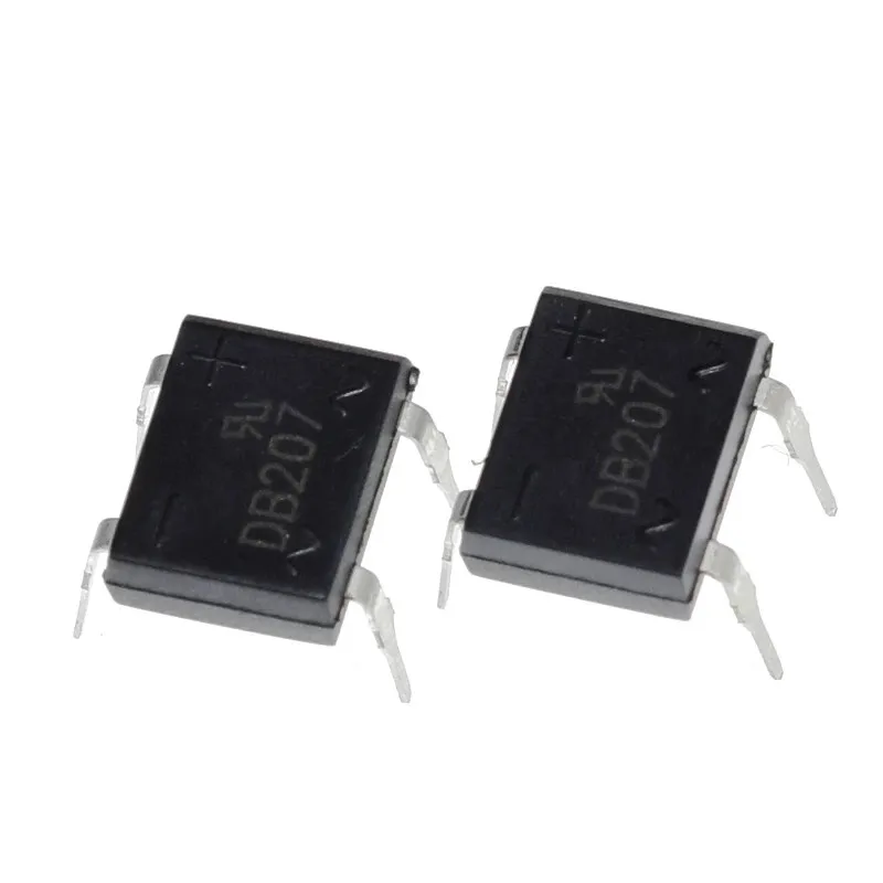 10pcs/lot diode bridge retifica DB207 DIP-4 DB207S DIP4 2A 1000V power diode rectifier 1000v electronic components