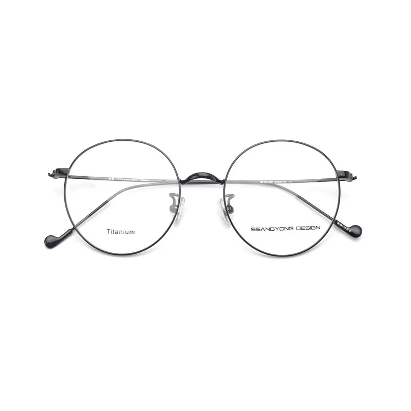 Retro Mens Glasses Frame Computer Eyeglasses Women Anti Blue Light Clear Black Ultralight Titanium Eyewear Frame Goggles S8756