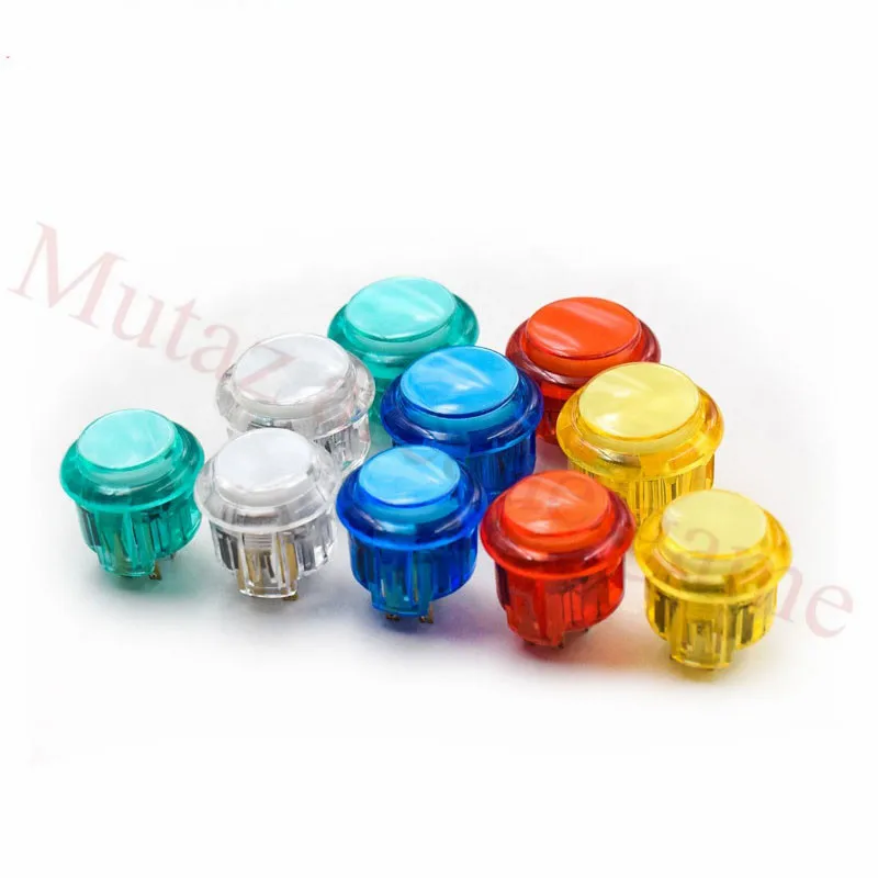 10PCS/LOT Arcade machine led type transparent sanwa buttons 30mm/24mm for arcade game machines