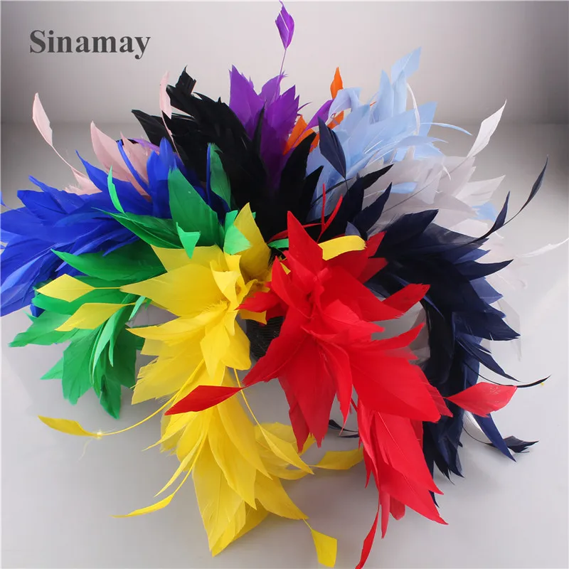 25-35CM Colorful Dyed Goose Feather Accessories DIY Wedding Hats Millinery  Decorations Elegant Party Clothes Feathers 1Pcs/Lot